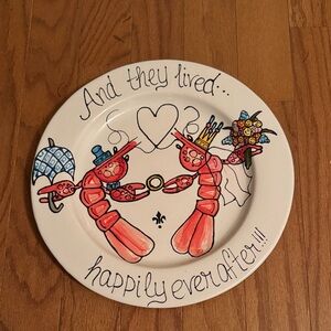 Decorative Plate with Crawfish Design - And they lived happily ever after.